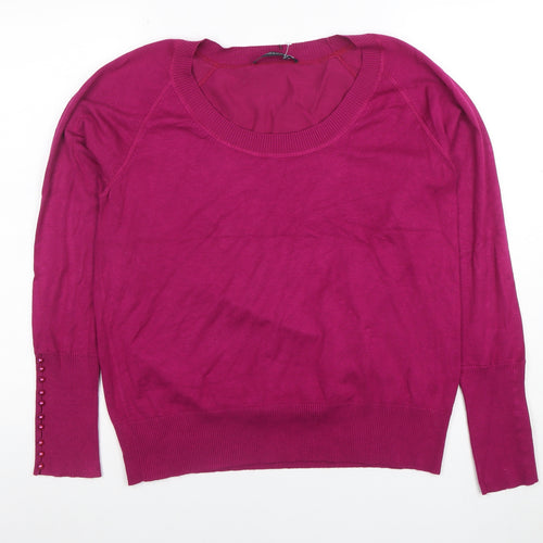 Windsmoor Women’s Purple L Scoop Neck Long Sleeve Jumper
