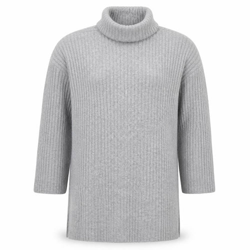 Zara Girls Grey Ribbed Knit Roll Neck Sweater Dress 13-14 Years