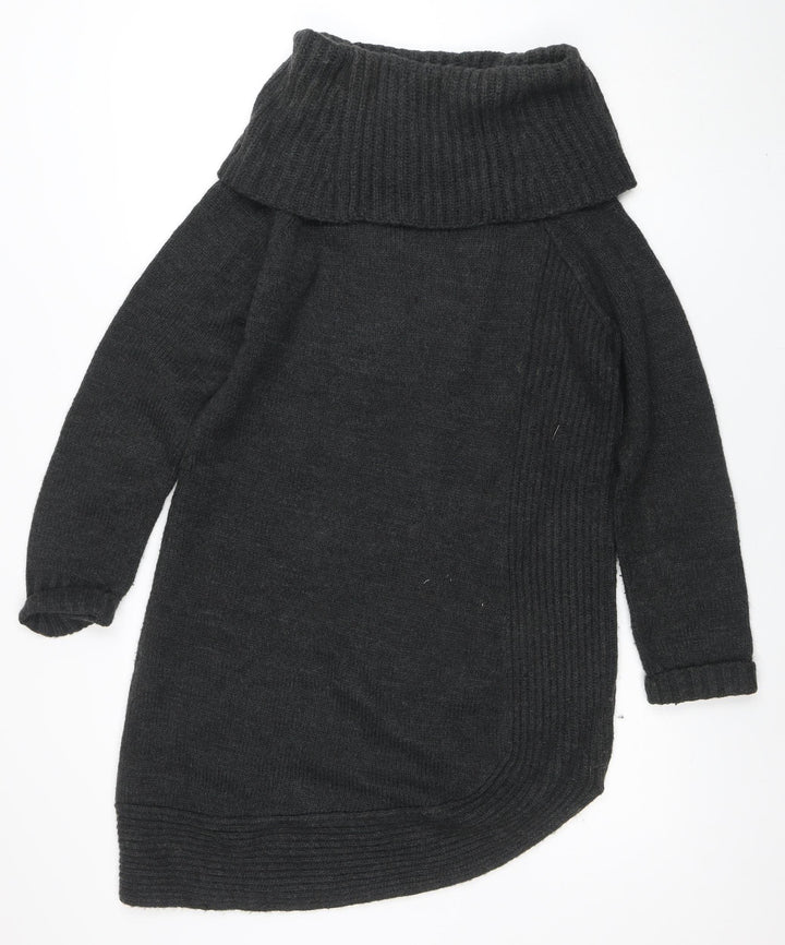 Marks and Spencer Women’s Grey Roll Neck Wool Blend Jumper Size 12
