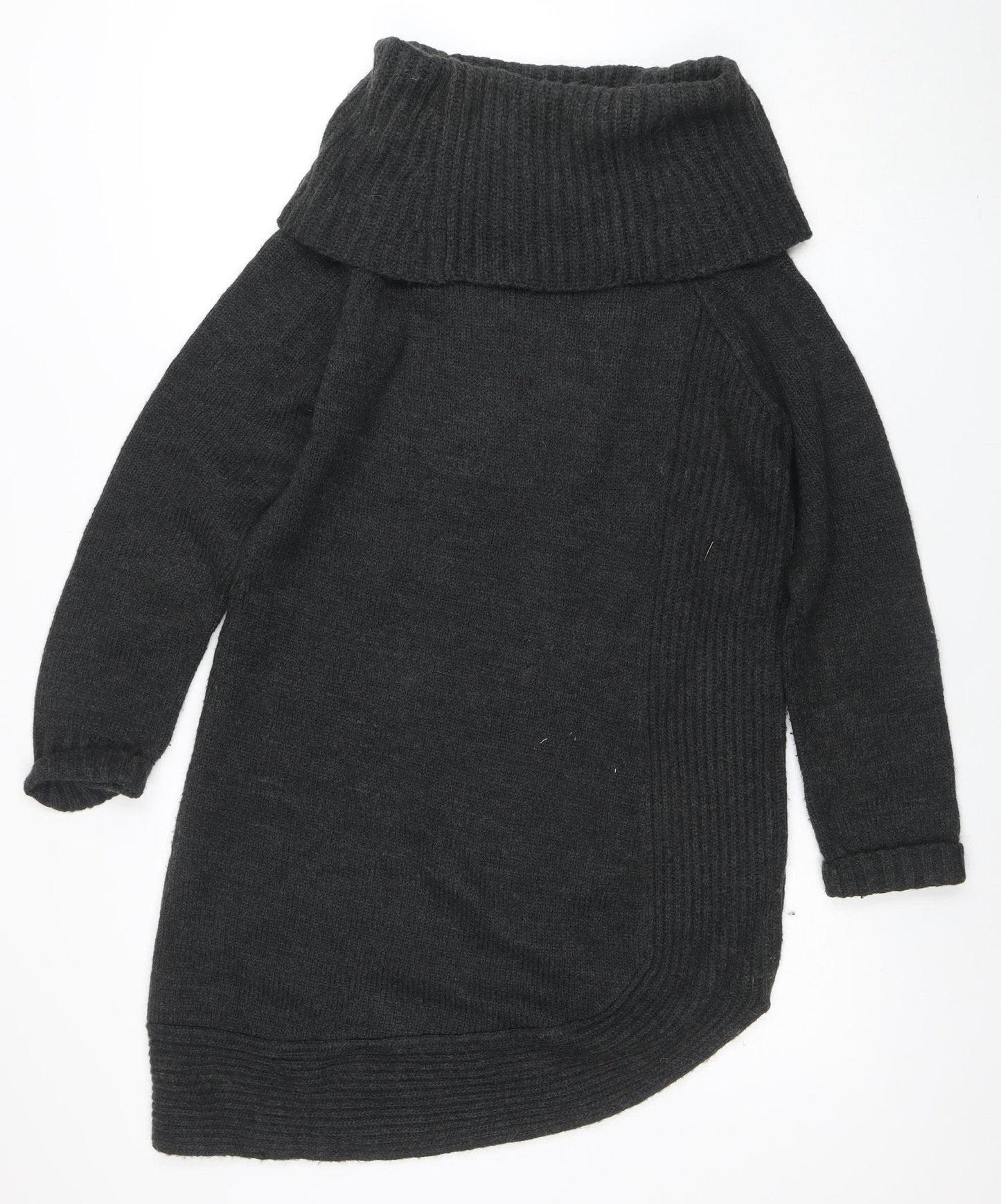 Marks and Spencer Women’s Grey Roll Neck Wool Blend Jumper Size 12