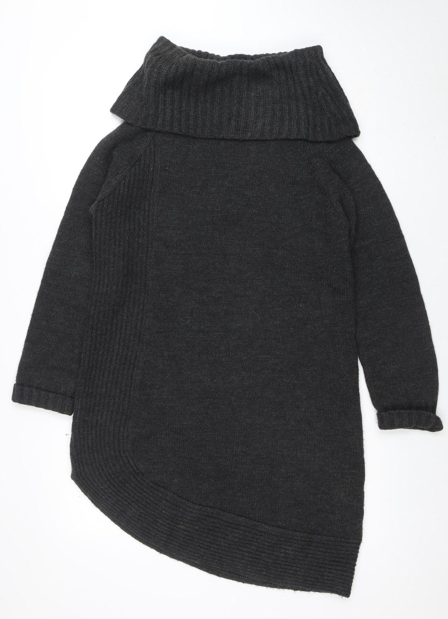 Marks and Spencer Women’s Grey Roll Neck Wool Blend Jumper Size 12