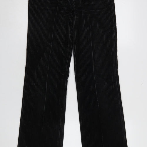 Pepe Jeans Womens Black Corduroy Straight Leg Trousers Size 30