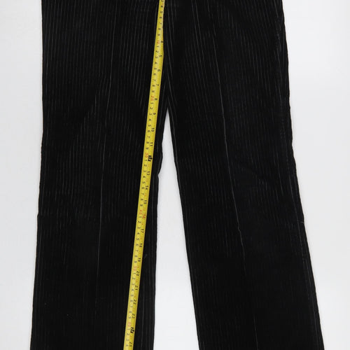 Pepe Jeans Womens Black Corduroy Straight Leg Trousers Size 30