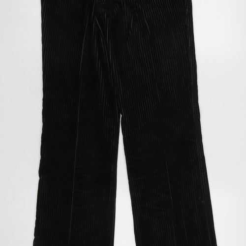 Pepe Jeans Womens Black Corduroy Straight Leg Trousers Size 30