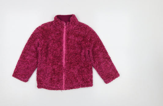 Mountain Warehouse Girls Pink Fleece Zip Jacket 5-6 Years Softshell Outdoor