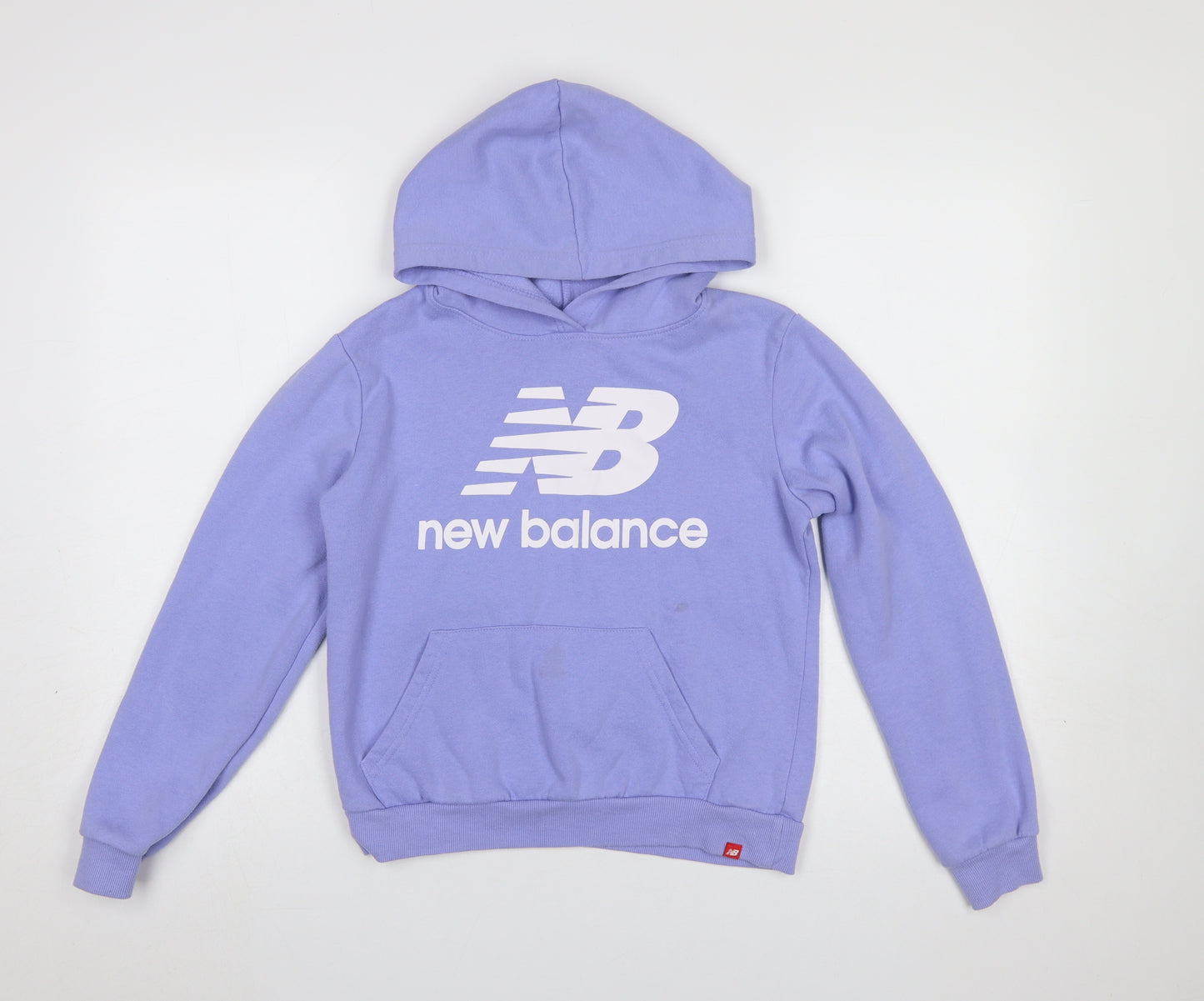 New Balance Girls Purple Pullover Hoodie L (14-15 Years) Logo Sportswear