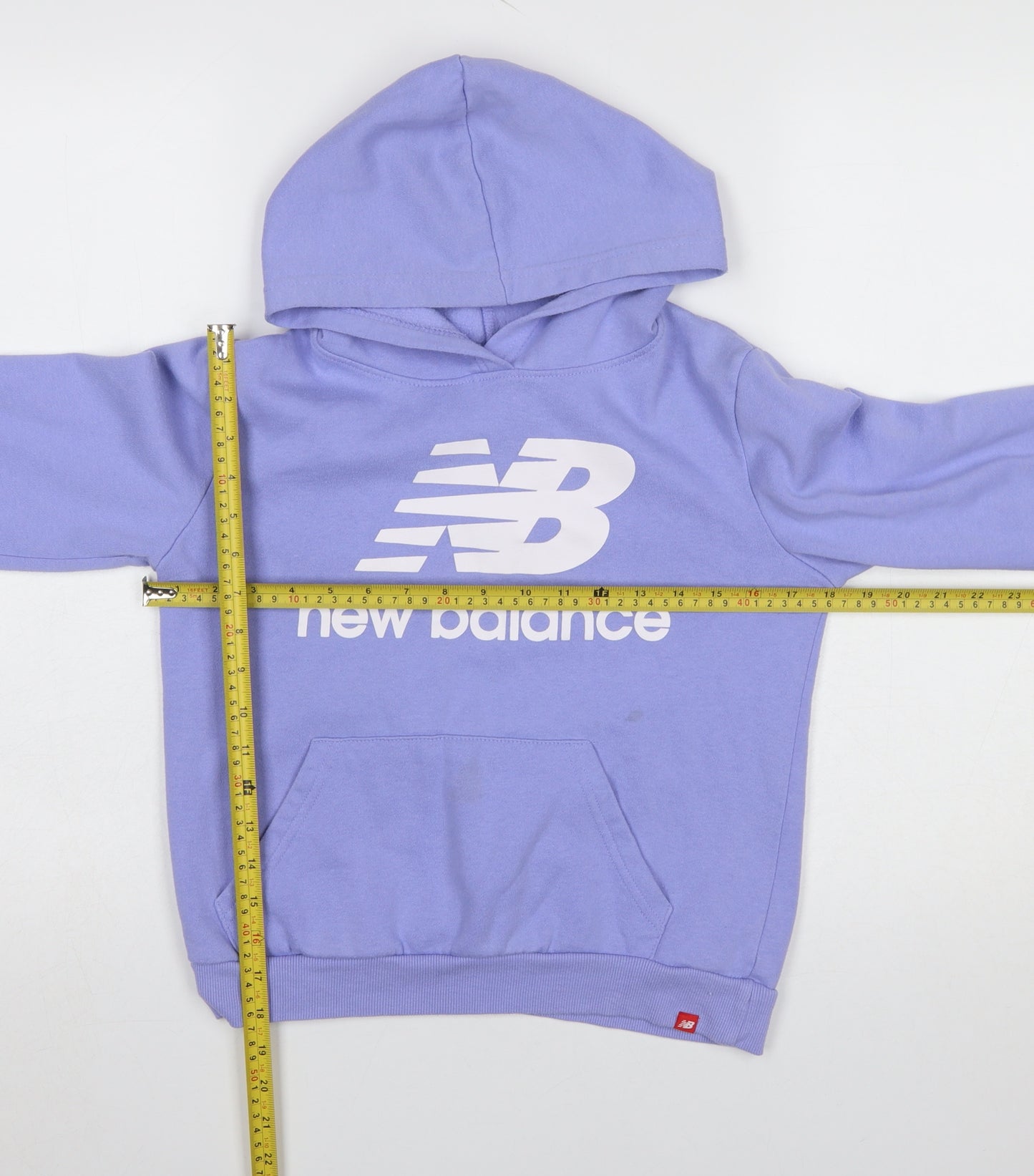 New Balance Girls Purple Pullover Hoodie L (14-15 Years) Logo Sportswear