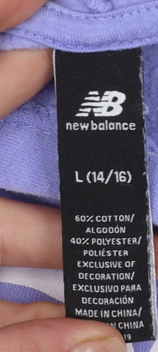 New Balance Girls Purple Pullover Hoodie L (14-15 Years) Logo Sportswear