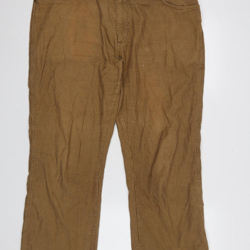 Wrangler Men's Brown Corduroy Chino Trousers 38W 32L Regular Fit