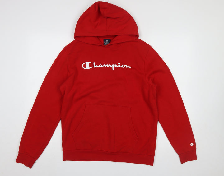 Champion Boys Red 2XL Pullover Hoodie Cotton Blend Long Sleeve Logo Top