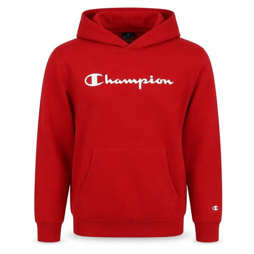 Champion Boys Red 2XL Pullover Hoodie Cotton Blend Long Sleeve Logo Top