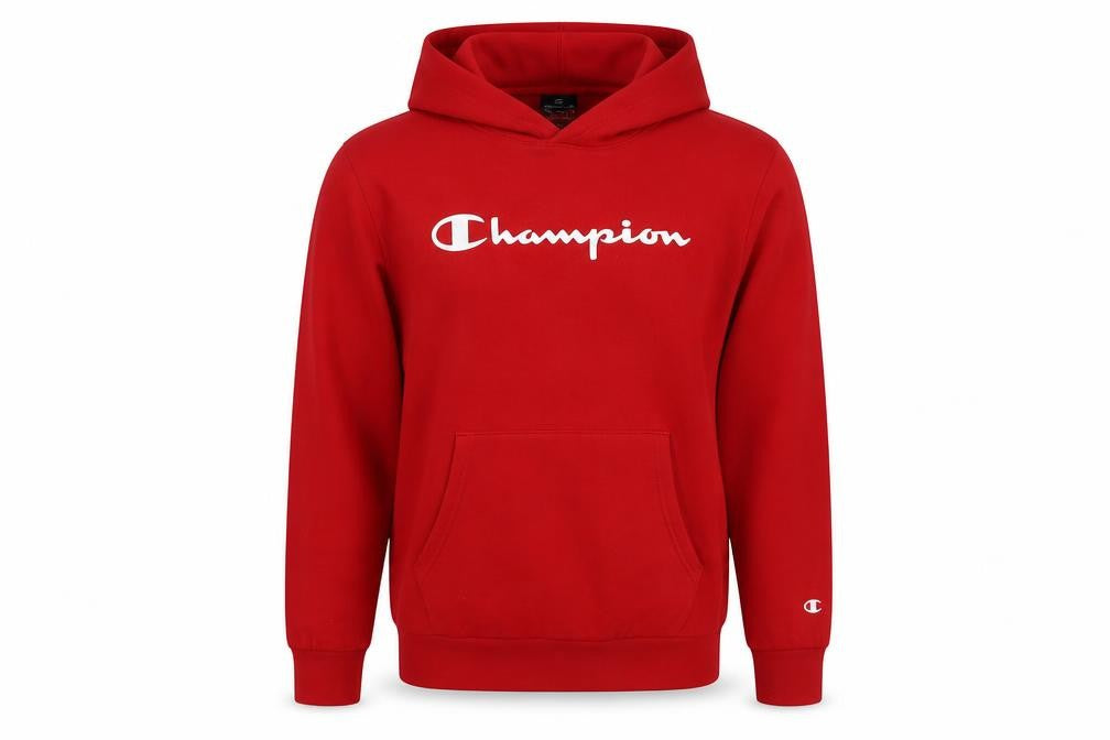Champion Boys Red 2XL Pullover Hoodie Cotton Blend Long Sleeve Logo Top