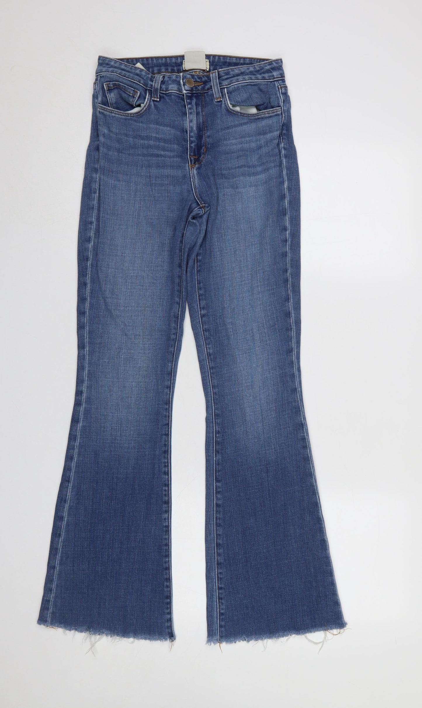 L'AGENCE Women's Blue Flared Denim Jeans Size 25 High Rise Stretch