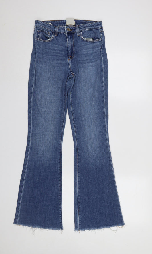 L'AGENCE Women's Blue Flared Denim Jeans Size 25 High Rise Stretch
