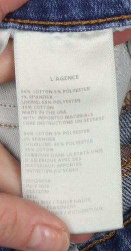 L'AGENCE Women's Blue Flared Denim Jeans Size 25 High Rise Stretch