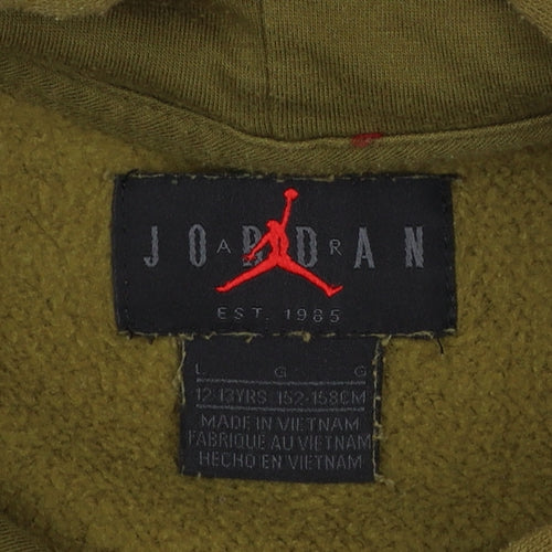 Jordan Boys Olive Green 12-13 Years Pullover Hoodie with Kangaroo Pocket