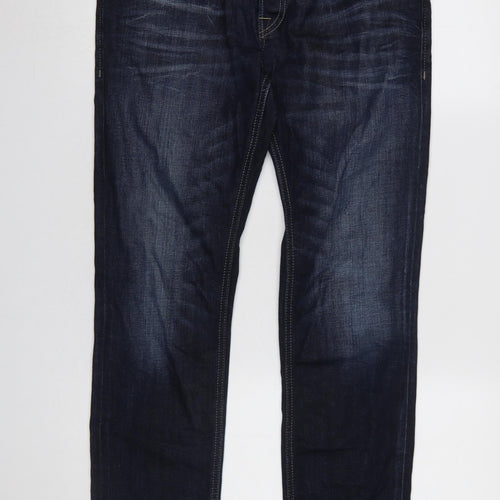 Jack & Jones Men's Blue 32x32 Regular Straight Denim Jeans