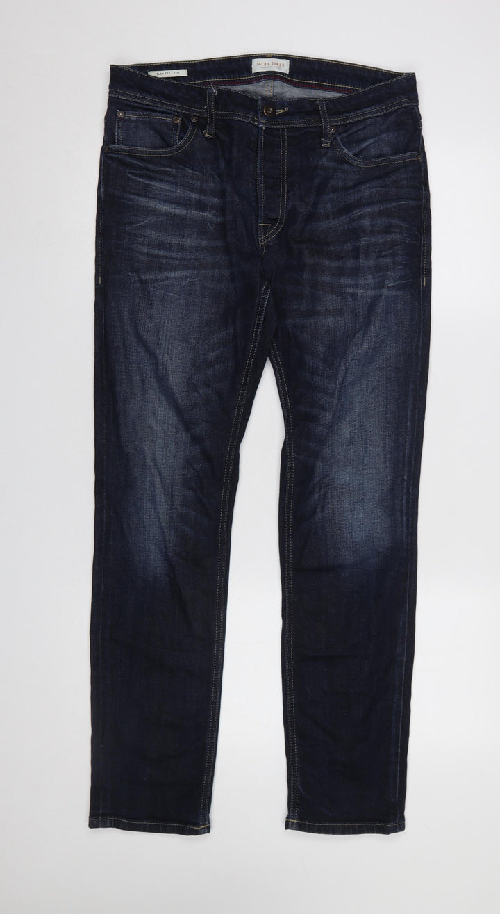 Jack & Jones Men's Blue 32x32 Regular Straight Denim Jeans