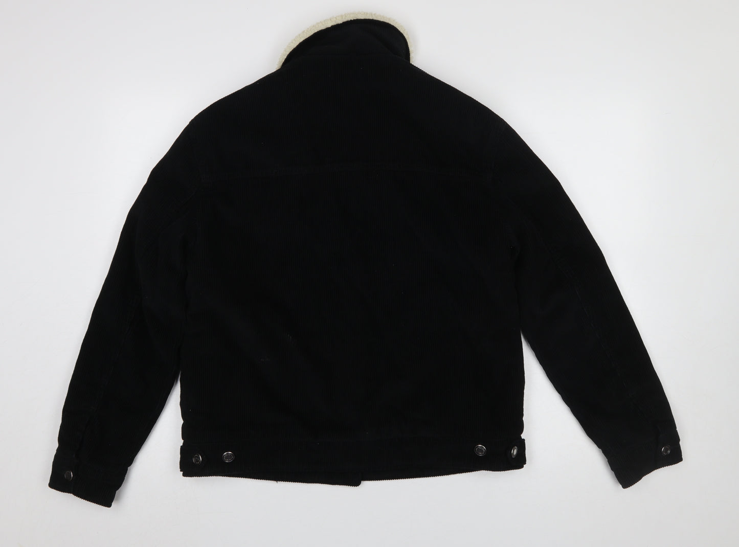 Bershka Women's Black Corduroy Sherpa Lined Jacket Size 12