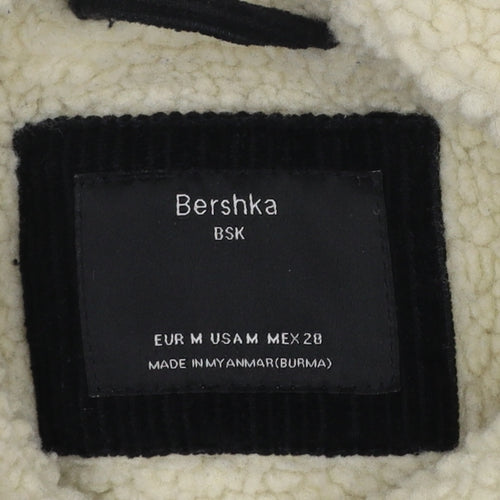 Bershka Women's Black Corduroy Sherpa Lined Jacket Size 12