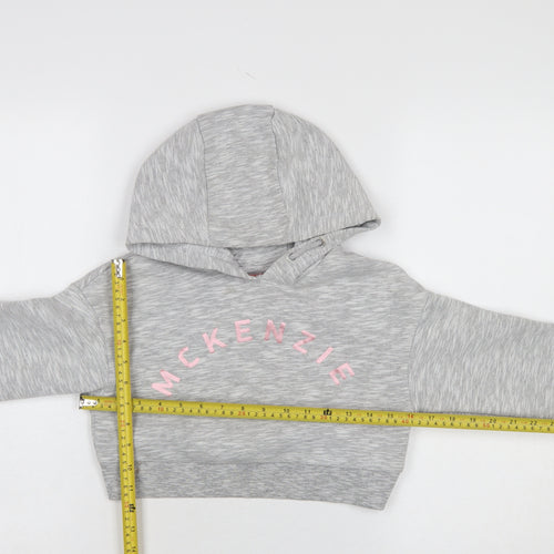 McKenzie Girls Grey Hooded Cropped Pullover Hoodie 10-12 Years
