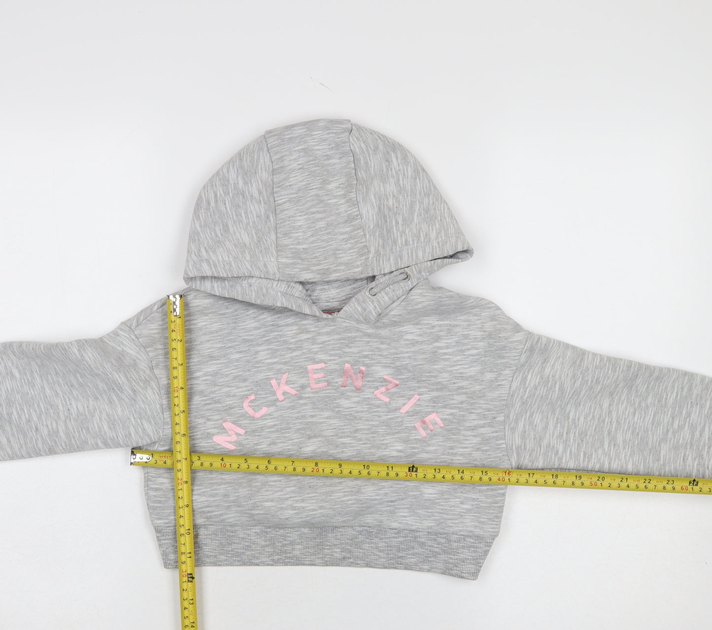 McKenzie Girls Grey Hooded Cropped Pullover Hoodie 10-12 Years