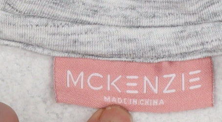 McKenzie Girls Grey Hooded Cropped Pullover Hoodie 10-12 Years