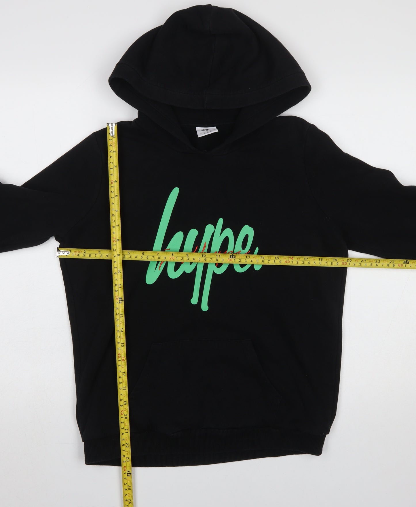 Hype Boys Black 14 Years Pullover Hoodie Graphic Print Cotton Blend