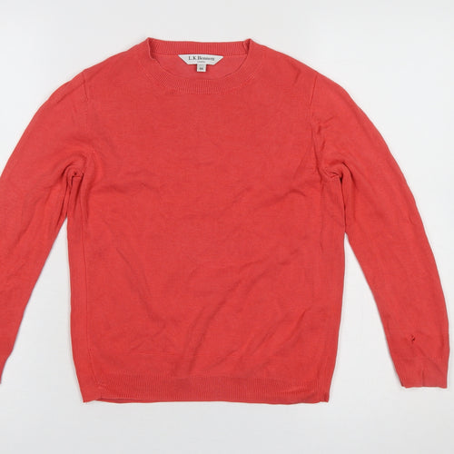 L.K.Bennett Women's Pink Silk Cotton Crew Neck Jumper XS