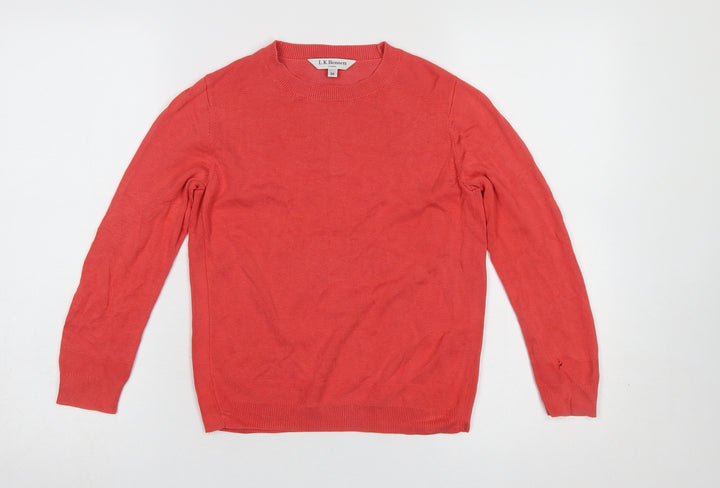 L.K.Bennett Women's Pink Silk Cotton Crew Neck Jumper XS