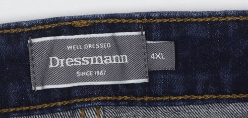 Dressmann Men's Blue Denim Nevada 4XL Casual Shorts