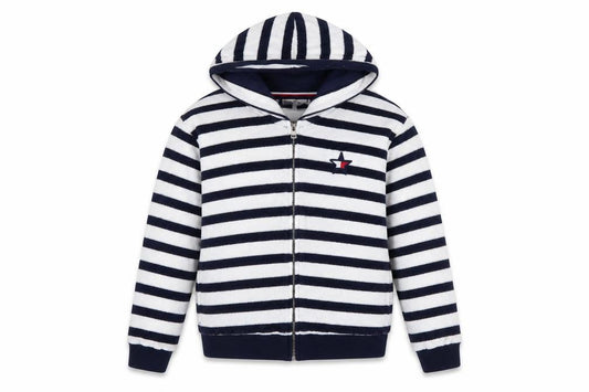 Tommy Hilfiger Girls Blue White Striped Full Zip Hoodie 16 Years