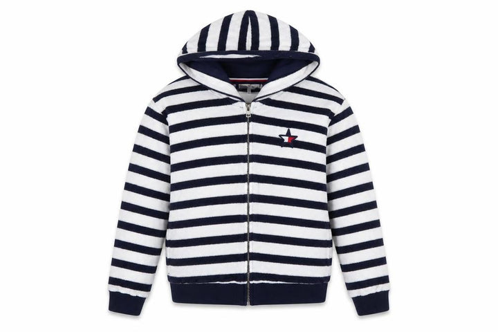 Tommy Hilfiger Girls Blue White Striped Full Zip Hoodie 16 Years