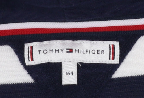 Tommy Hilfiger Girls Blue White Striped Full Zip Hoodie 16 Years