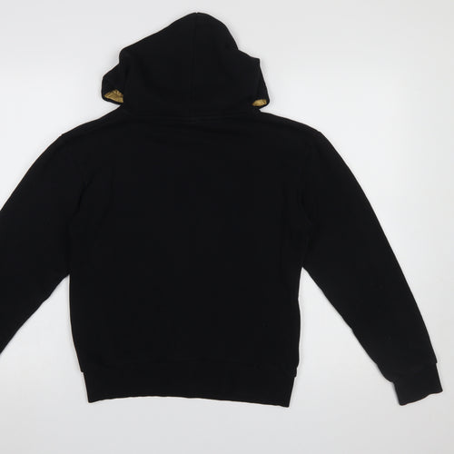Adidas Women Black Gold Logo Pullover Hoodie M