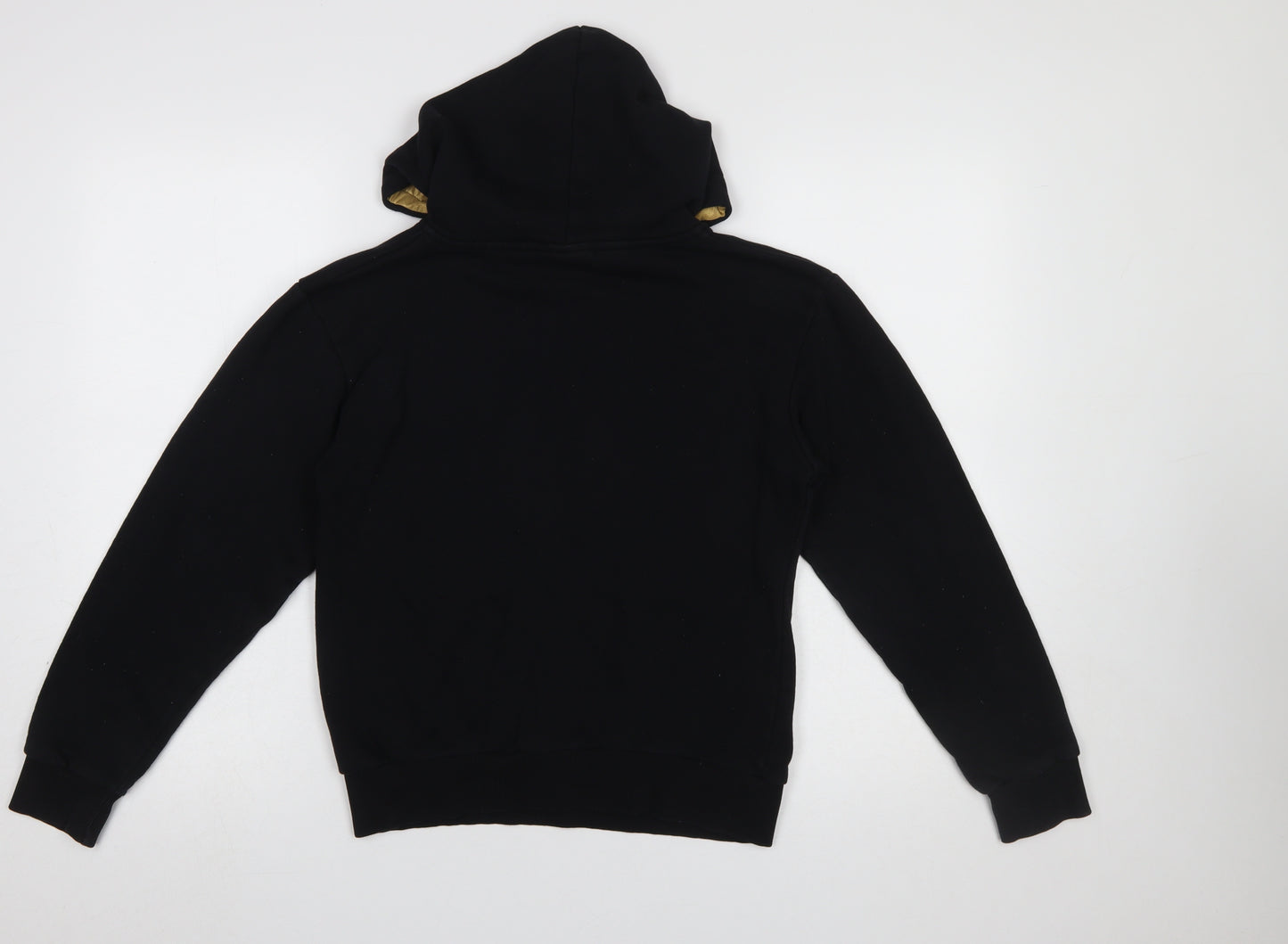 Adidas Women Black Gold Logo Pullover Hoodie M