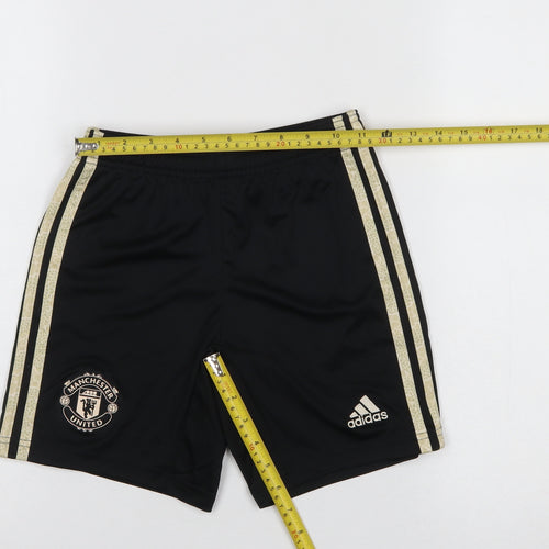 Adidas Boys Black Football Shorts 9-10 Years Manchester United Athletic
