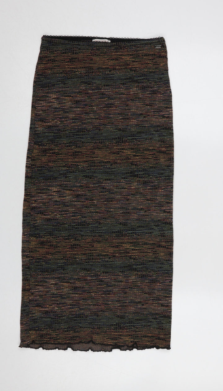 Pull&Bear Teen Department Multicoloured Knit Midi Skirt S