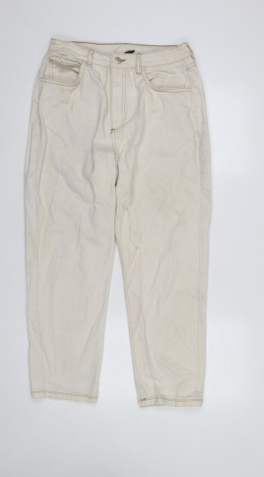 Reclaimed Vintage Women's Beige High Rise Mom Jeans Size 12