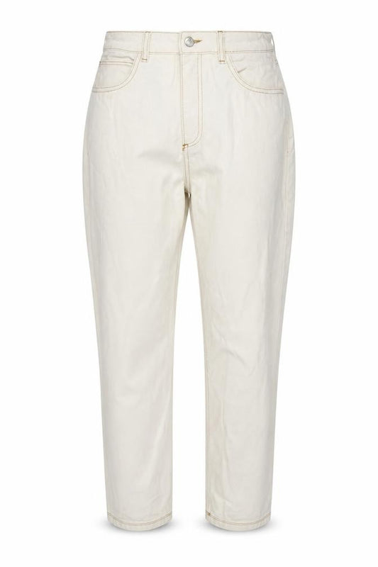 Front view of Reclaimed Vintage Women's Beige High Rise Mom Jeans, size 12