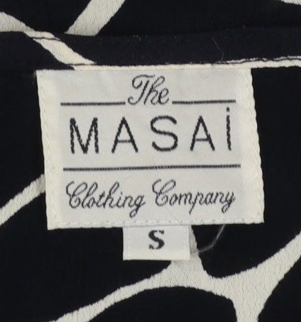 Masai Women Black Animal Print Viscose Shift Dress S