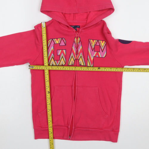 GAP Girls Pink Full Zip Logo Hoodie XL 12-13 Years Cotton Blend