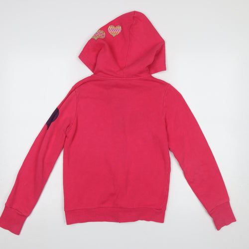 GAP Girls Pink Full Zip Logo Hoodie XL 12-13 Years Cotton Blend