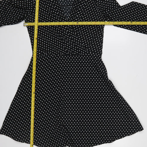 Circus Womens Black Heart Print V-Neck Wrap Dress Size 12