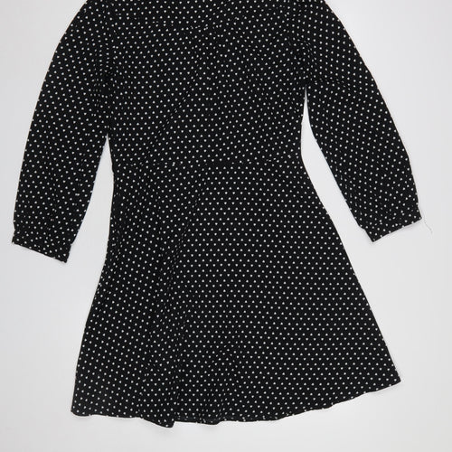 Circus Womens Black Heart Print V-Neck Wrap Dress Size 12