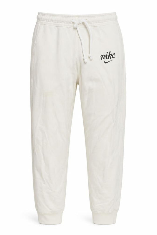 Front view of Nike Women Ivory Cotton Jogger Trousers S Regular Fit
