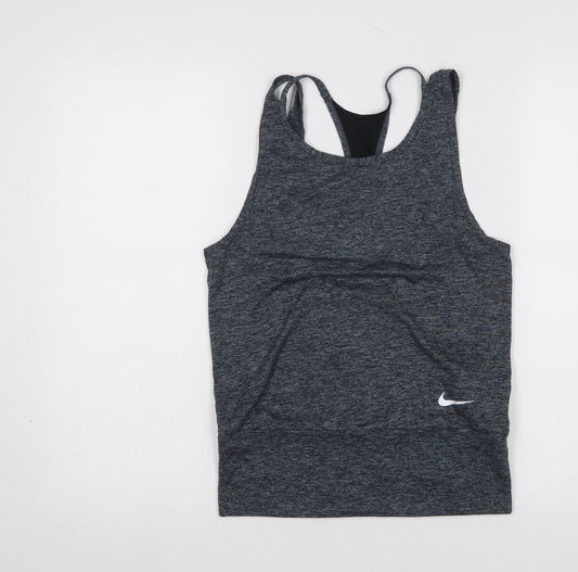 Nike Womens Grey XS Dri-Fit Racerback Slim Fit Tank Top