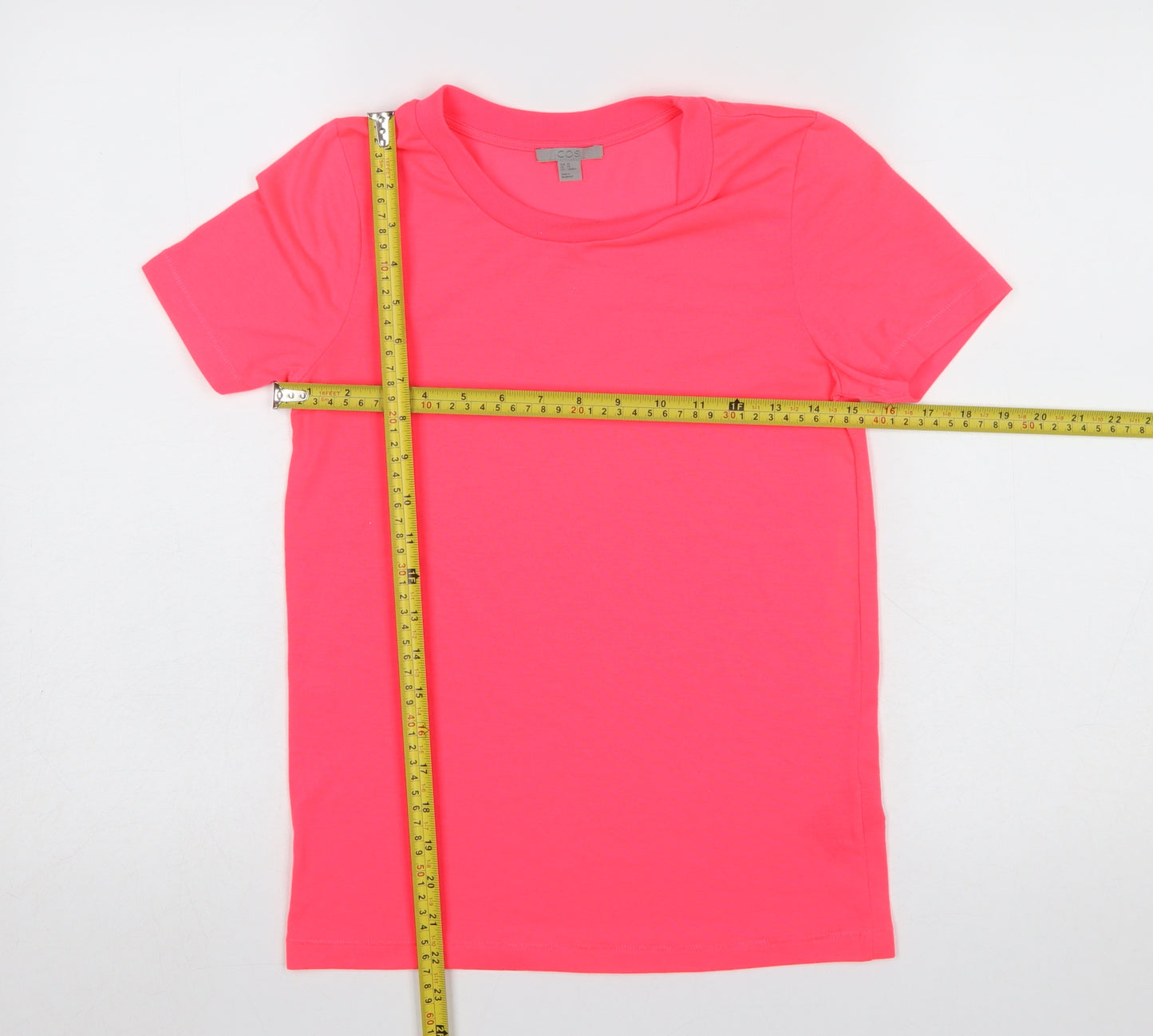 COS Women’s Pink XS Basic Short Sleeve Crew Neck T-Shirt