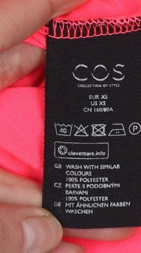 COS Women’s Pink XS Basic Short Sleeve Crew Neck T-Shirt