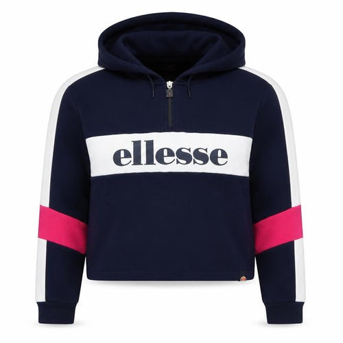 Ellesse Girls Blue White Pink 1/2 Zip Colourblock Hoodie 13-14 Years